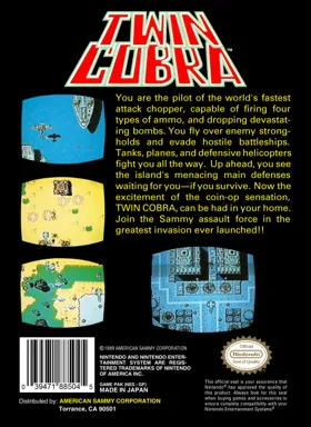 Twin Cobra (USA) box cover back